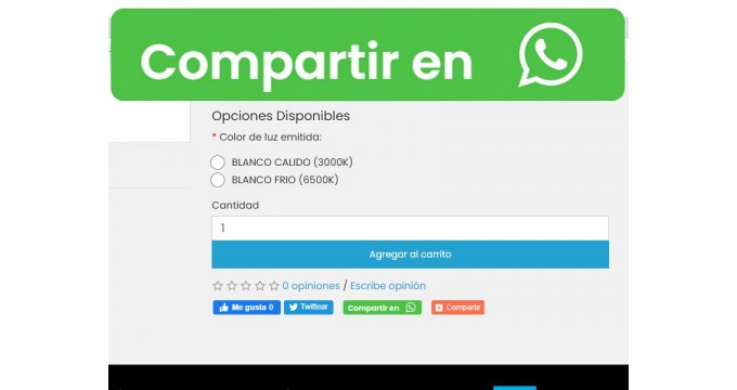 Módulo Compartir en WhatsApp OCMOD idioma Español